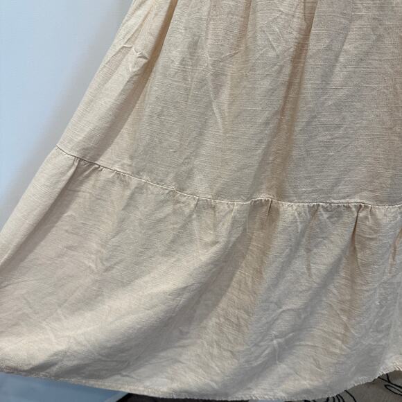 Wildfox Beige Louisa Tiered Maxi Skirt Linen Blend Boho Cottage Peasant Prairie - Picture 6 of 10